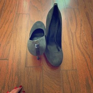 Tory Burch Grey Suede Heels